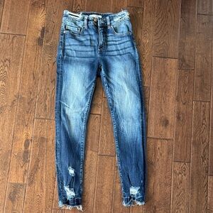 BKE Billie Women's Ripped Skinny Jeans - Classic Blue